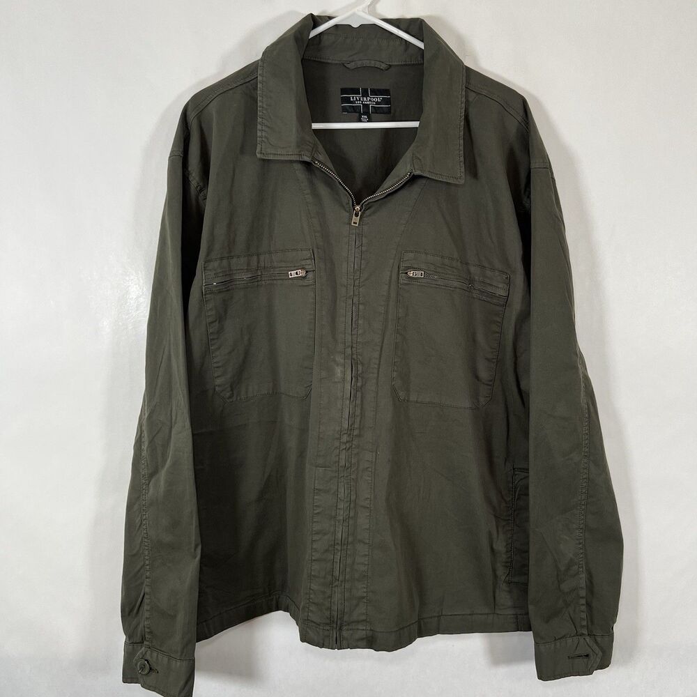 Liverpool Los Angeles Full Zip Jacket Mens Size XXL 2XL Military Olive Green